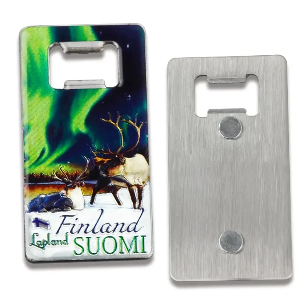 New Product Wholesale Price Souvenir Custom Design Epoxy Foil Rubber Customized Printing Wine Beer Bottle Opener Fridge Magnet