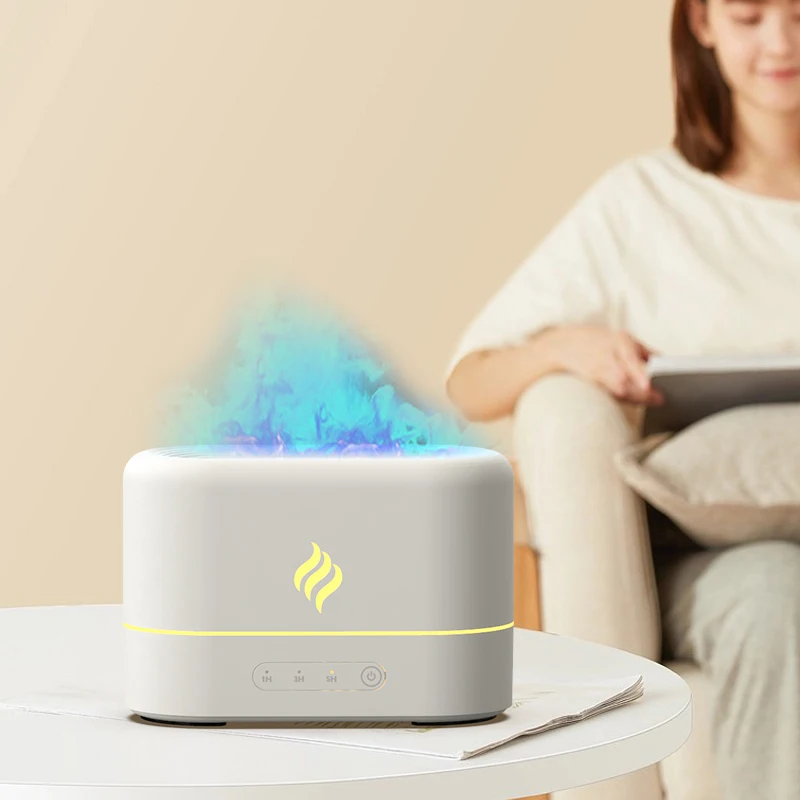 Air Humidifier Ultrasonic Fragrance Aroma Led Essential Oil Flame Lamp Fire Diffuser Difusor Ultrasonic Fire