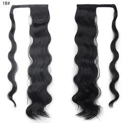 New Style Long Wavy Synthetic Hair Ponytail Extension Wrap Around Clip in  Hairpieces Pony Tail for Daily Party Use