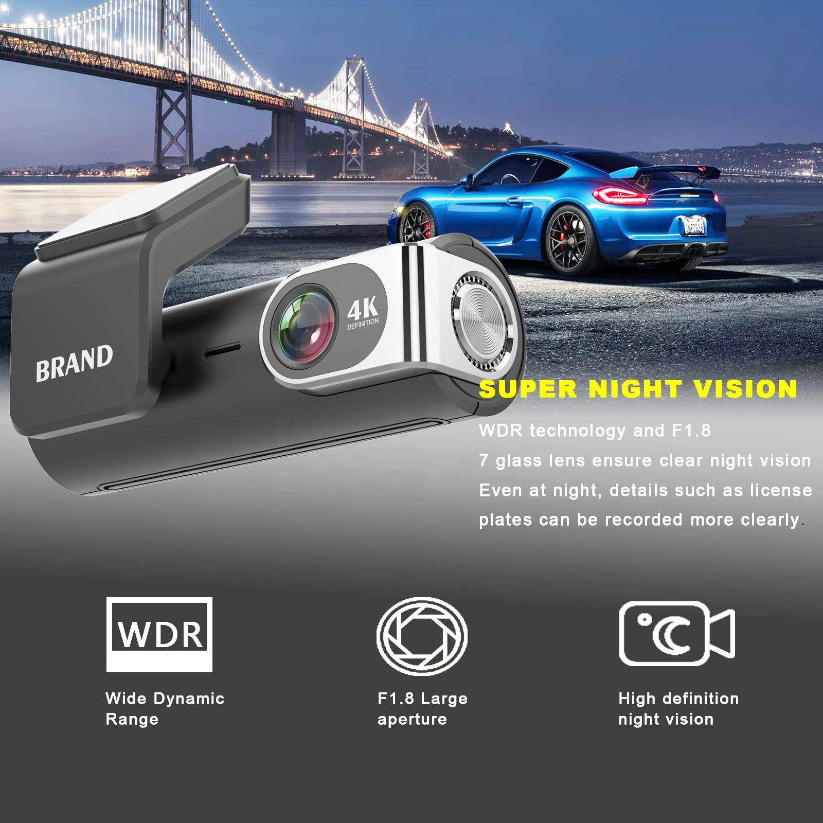 Mini 4K Dash Cam video camera front and rear dual lens 4k dash camera for cars 4k+2k dashcam GPS Wifi Car DVR HD 4k dash cam