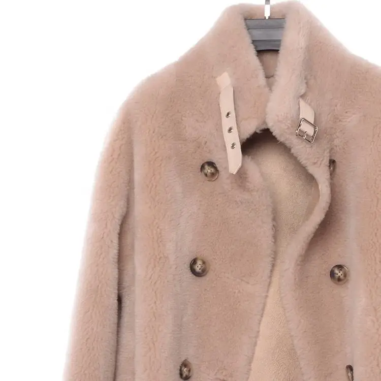 Jtfur Latest Luxury Autumn Winter Sheepskin Leather Fur Shearling Coat Women Jacket Fur Coats for Woman