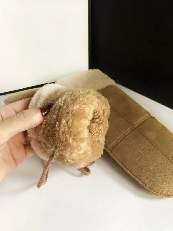 2024 New Faux Suede Leather Thermal Warm Plush Lined Mittens Warm Waterproof Windproof Ski Gloves Winter Touchscreen Gloves