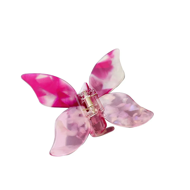 handmade pretty small hair accessories clips wholesale retro acetate claws jaw hair clips custom butterfly hair clip claws women