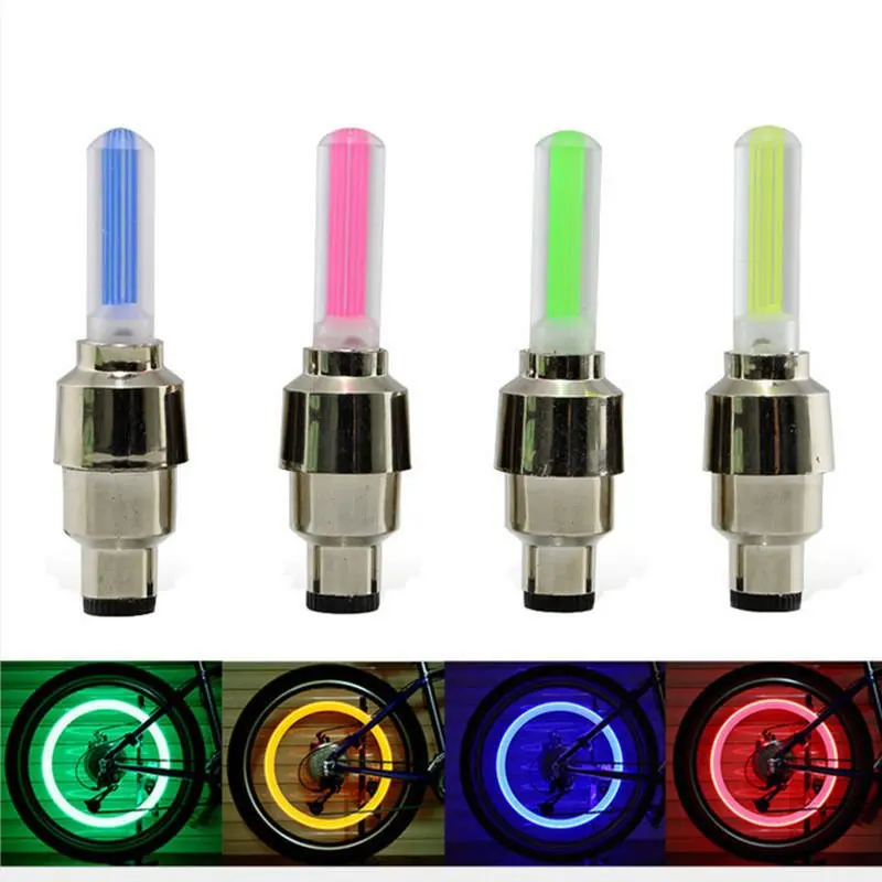 LED Flash Light Tire Wheel Valve Sealing Caps For Car Bike Bicycle Motorcycle