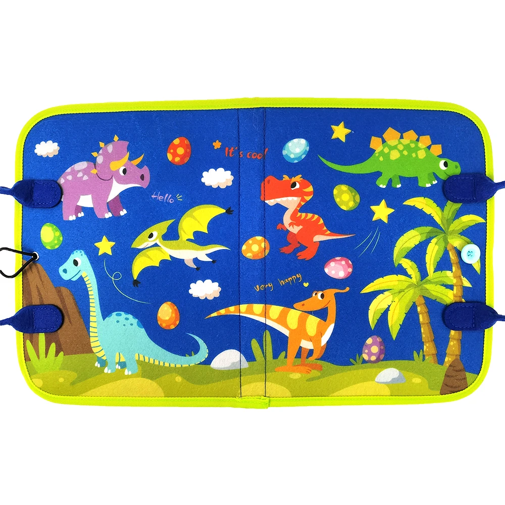 Customized kids sensory Montessori DIY felt toys toddler travel toys busy board with puzzle game for children play