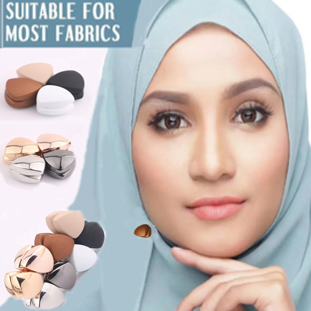 New No snag Magnetic Hijab Scarf Pins Muslim Women Pinless Safety Headscarf Brooches Accessories Hijab Magnet Pins