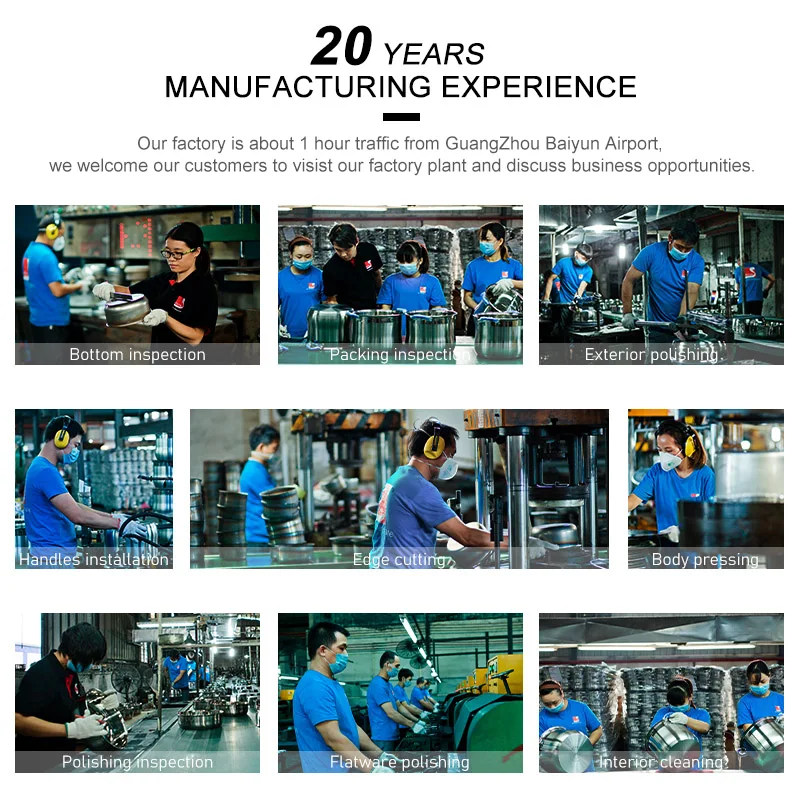 SY-Kitchenware 7-Quart Classic Stainless Steel Dutch Oven Casserole Stockpot with Lid 7qt 15 pot soup 28cm 30  OEM ODM customize