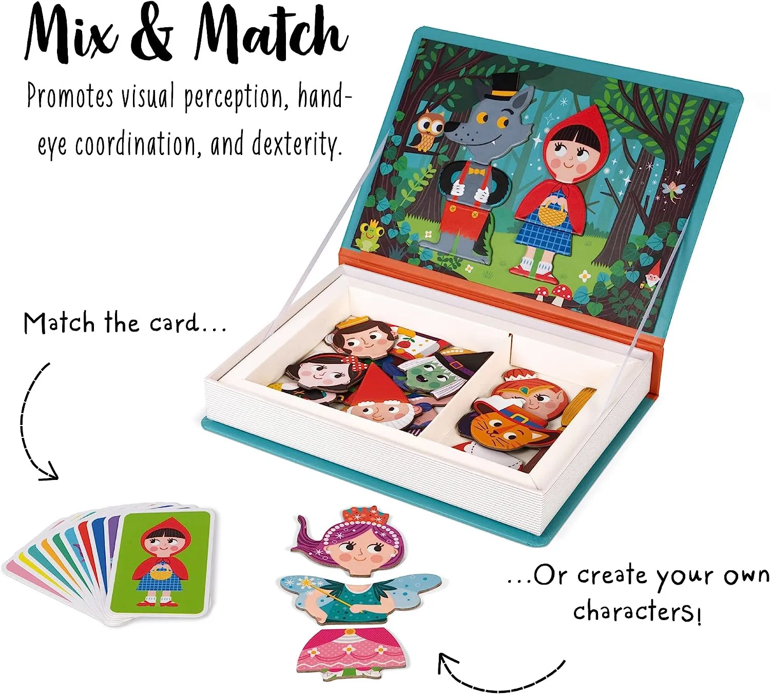 Hot Selling Magnetic Book Magnetic DIY Toys Fairy Tale Mix and Match Game Magnetic Jigsaw Puzzles For Kids