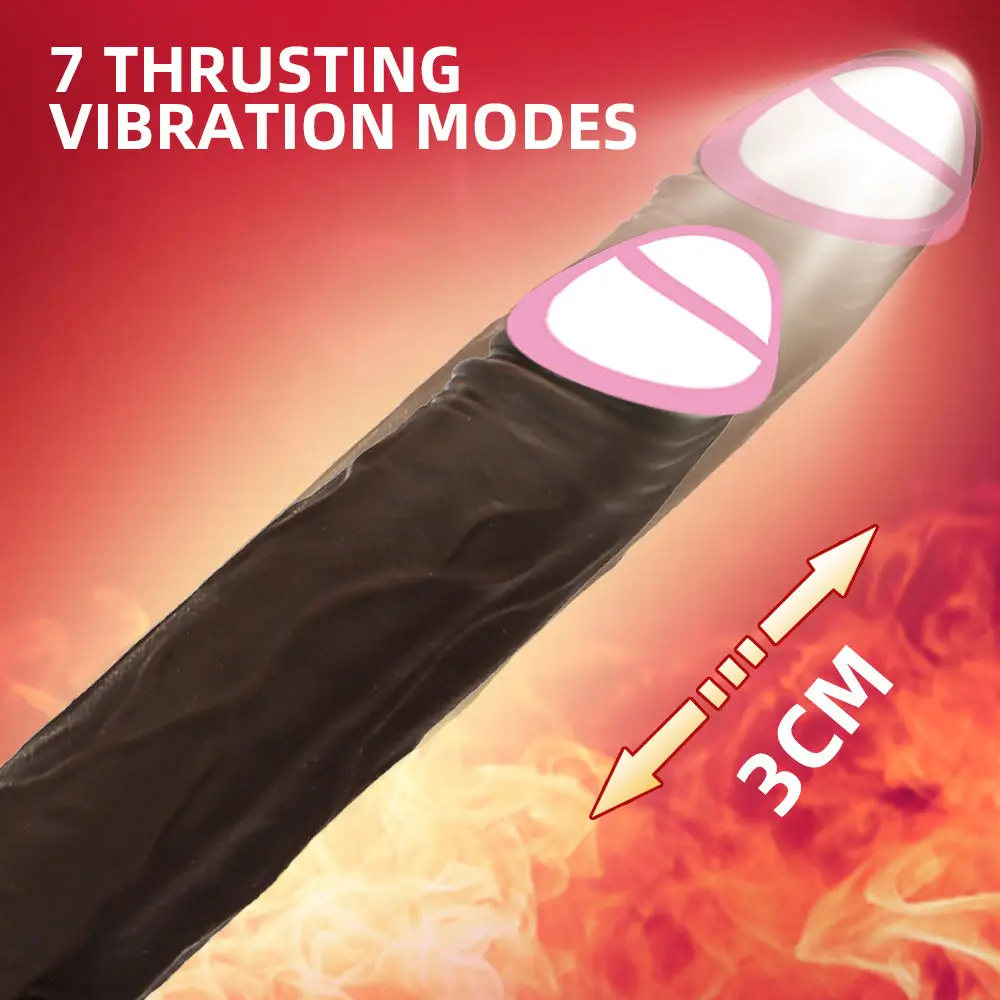 Realistic Dildo Vibrator With Strong Suction Cup, Soft Silicone Dildo With Telescoping Heating Remote Control, G-Spot Stimulator