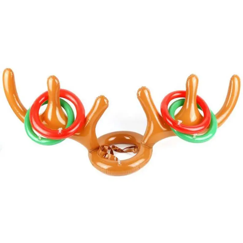 2020 Kids Toys Inflatable Christmas Deer Antlers Headband Ring Toss for Game Party