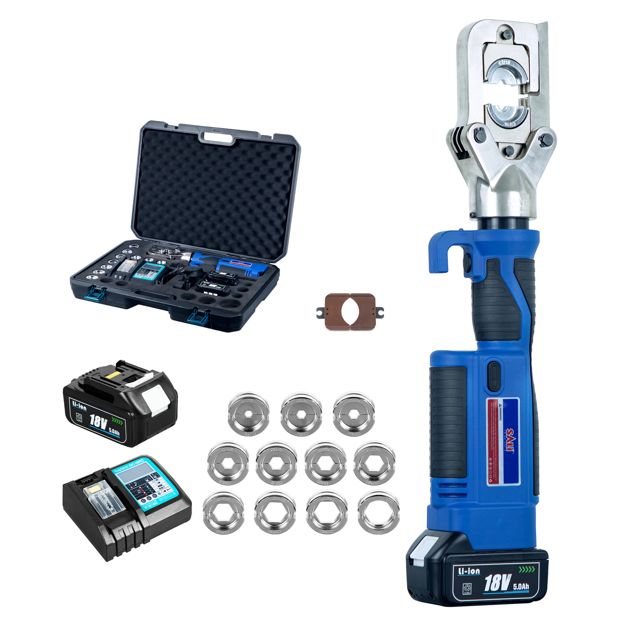 SALI 60KN 42mm stroke mini intelligent electric cordless hydraulic cable lug crimping tools