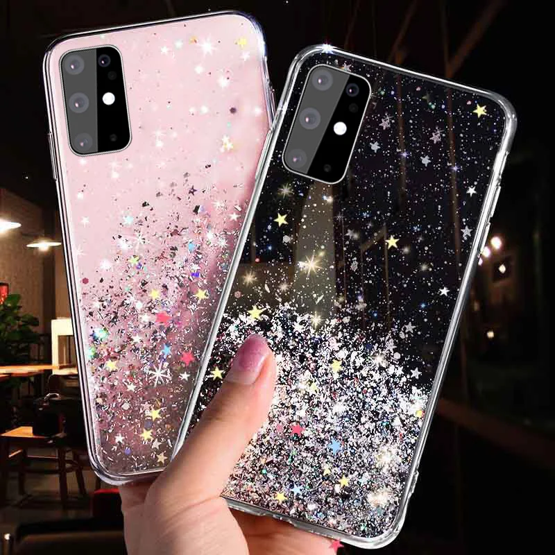 Premium TPU soft Luxury Glitter Star Bling Phone Case for Samsung Galaxy s21 A51 A21s A13 A22 Note 10