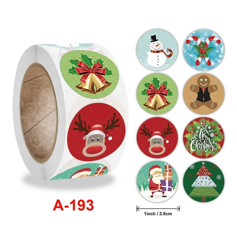 Merry Christmas Sticker 8 Designs Snowman Sealing Labels for Xmas Thank You Greeting Cards Gift Decorations