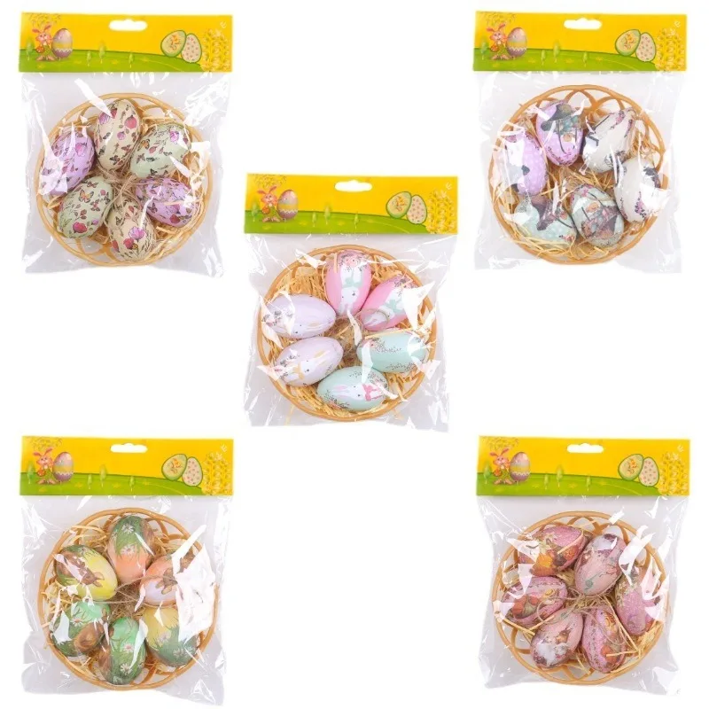 Hot selling Easter egg hanging creative woven basket Easter egg decoration scene layout