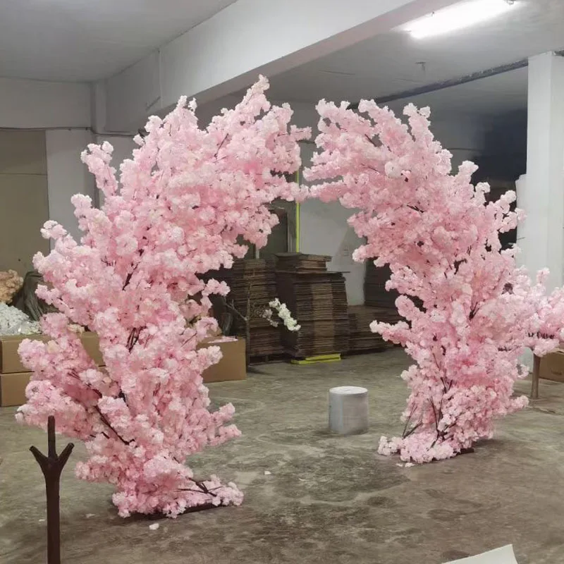 Cherry Blossom TreeDark Green Granland Artificial Flower Silk Flower Arch White Flowers For Arch