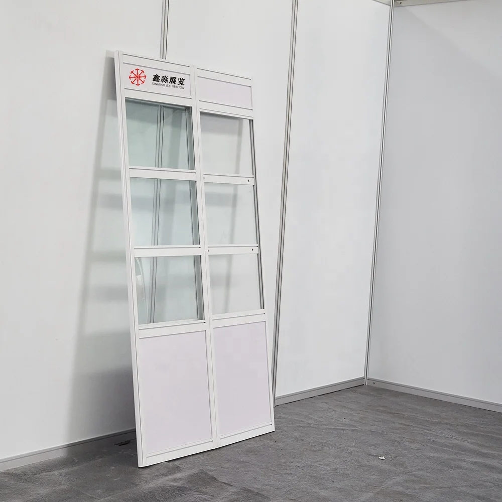 Folding Glass Tower Display Case,Full Clear Acrylic/Glass Showcase For Exhibition and Event(50*50*180CM with Swing Door)