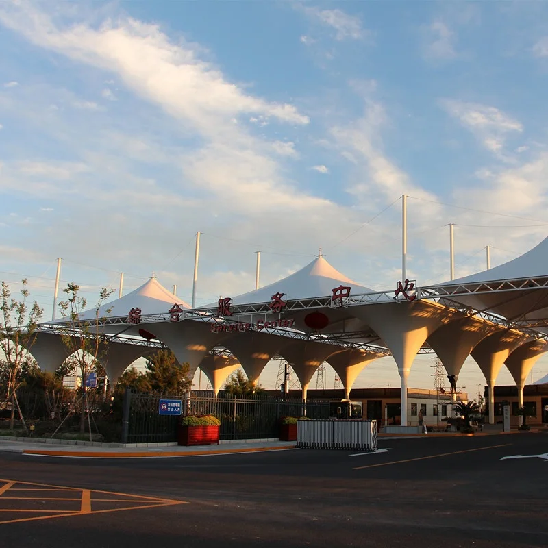 Popular PVDF/PTFE landscape tensile shading tent architectural tensile fabric membrane structure