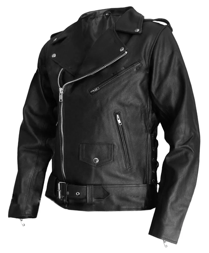 Men Motorcylce Leather Jacket Biker Genuine Leather Casual Racer Cafe Fashion Bikers Riders Jacket OEM