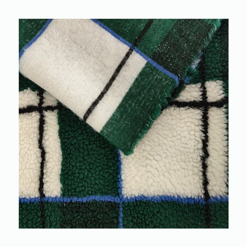 Customized New Product Polyester Jacquard Lamb Cashmere Fabric For Blanket