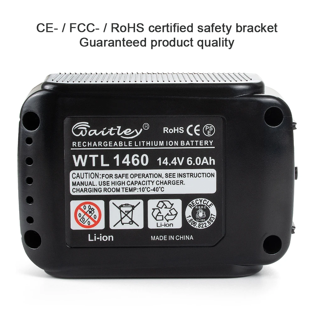 Waitley 14 4 V 6.0Ah литий-ионная аккумуляторная батарея для Makita 14В Электроинструмент 6000mAh батареи BL1460 BL1430 1415