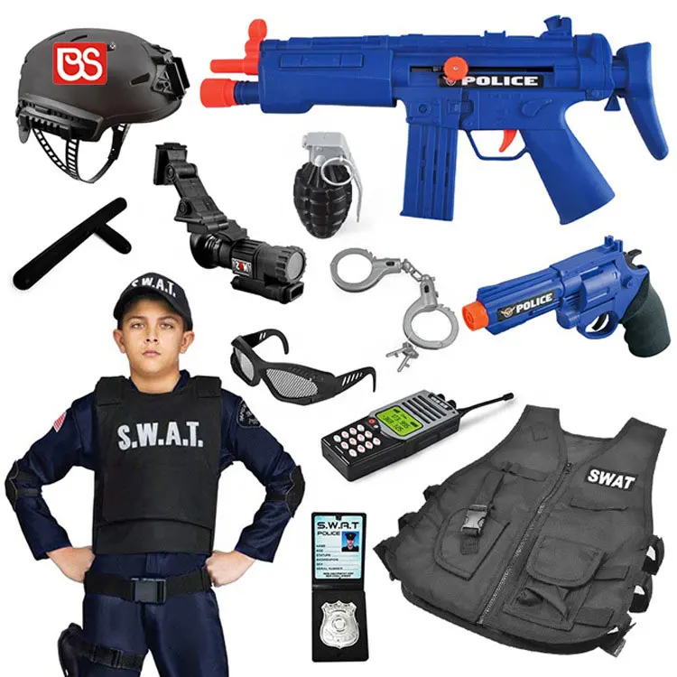 BS Toy Cheap Price Play House Set Toy Kids SWAT Clothes and Equipment Kit Toys For Sale