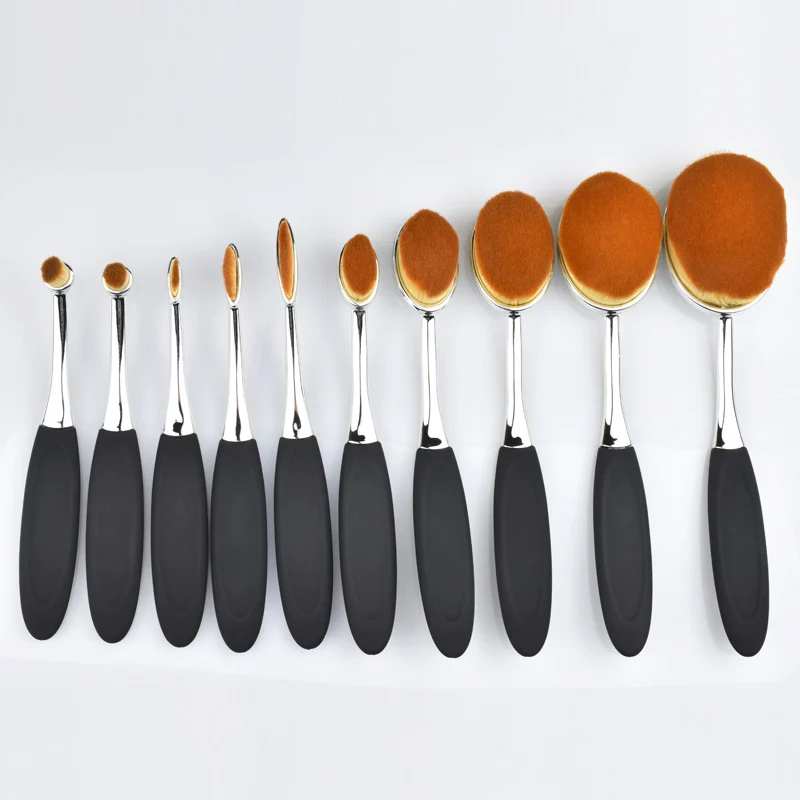 professional beauty tool 10pcs high quality makeup brush set private label toothbrush shape brushes
