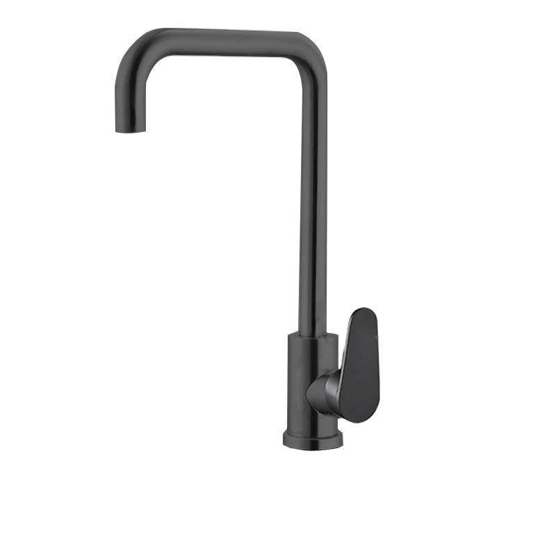 201 Stainless steel single handle kitchen faucet black tap