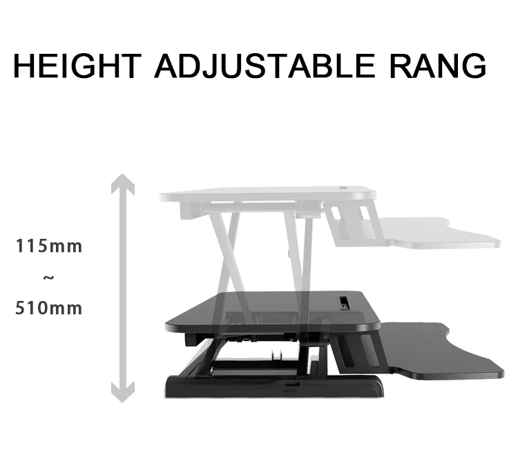 AUKI 32-40 Inch Desk Converter Standing Desk Table Top Converter Gas Spring Structure Standing Desk Converter