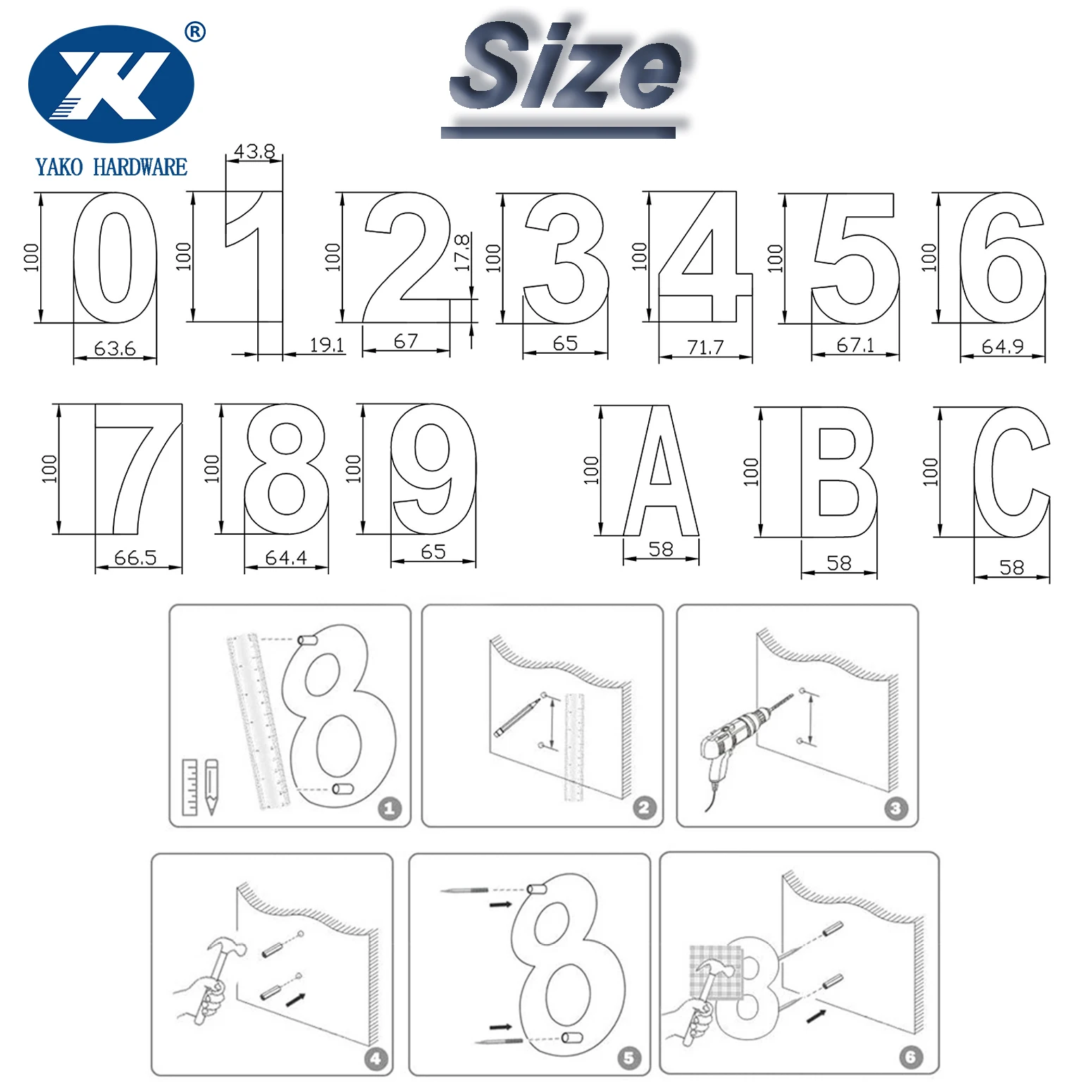 Door House Plate Street Address Mailbox Silver Sign Home Office Room Number Plate