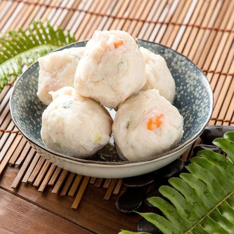 
High quality oem food supplier authentic original flavor hand made frozen scallop & shrimp ball surimi 