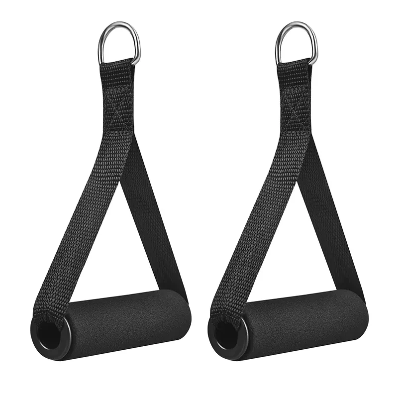 Fitness Black Rubber Foam Handle Cable Machine Attachments Pulley Fitness Exercise Handles Grips for Resistance Bands