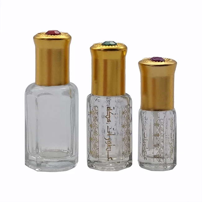 ISOCertificatio 2021 ОАЭ и Дубай Лидер продаж 3 мл 6 12 Оптовая Продажа Золотой графин арабский attar стеклянная необычная бутылка tola