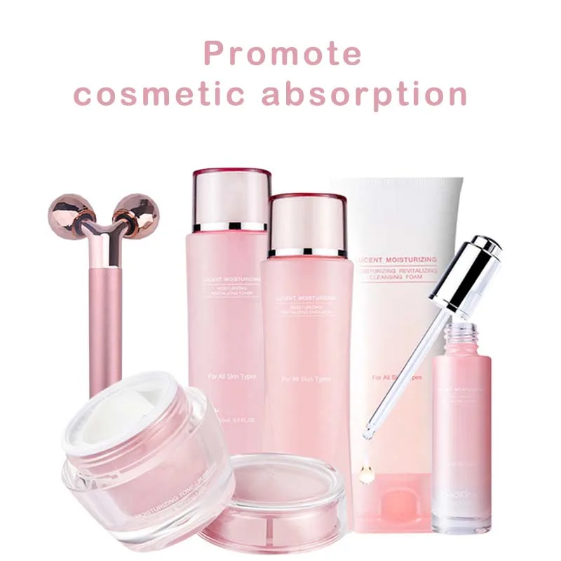 Facial Care Massage Stick Electric Vibration 24K Gold T Shape Stainless Facial Roller Massager Face Beauty Bar