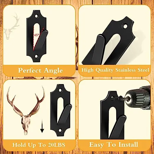 Antler Style Deer Mount Steel  Wall Mount Bracket for Hanging Mounting Elk Deer Antelope