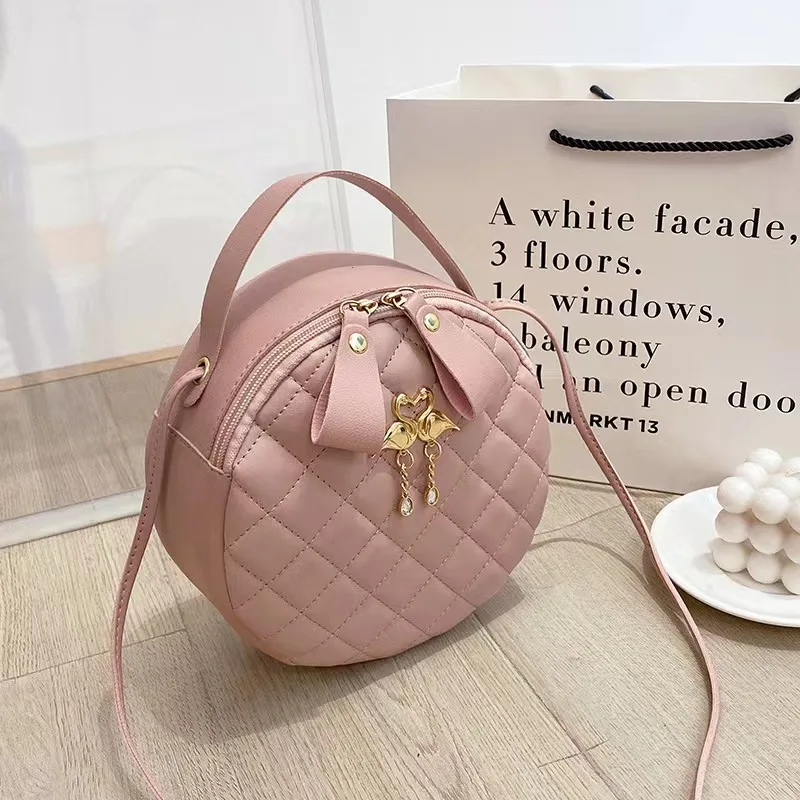 New small round bag handbag 2023 ladies bag female foreign trade wholesale diamond bag embroidered women girls beauty round