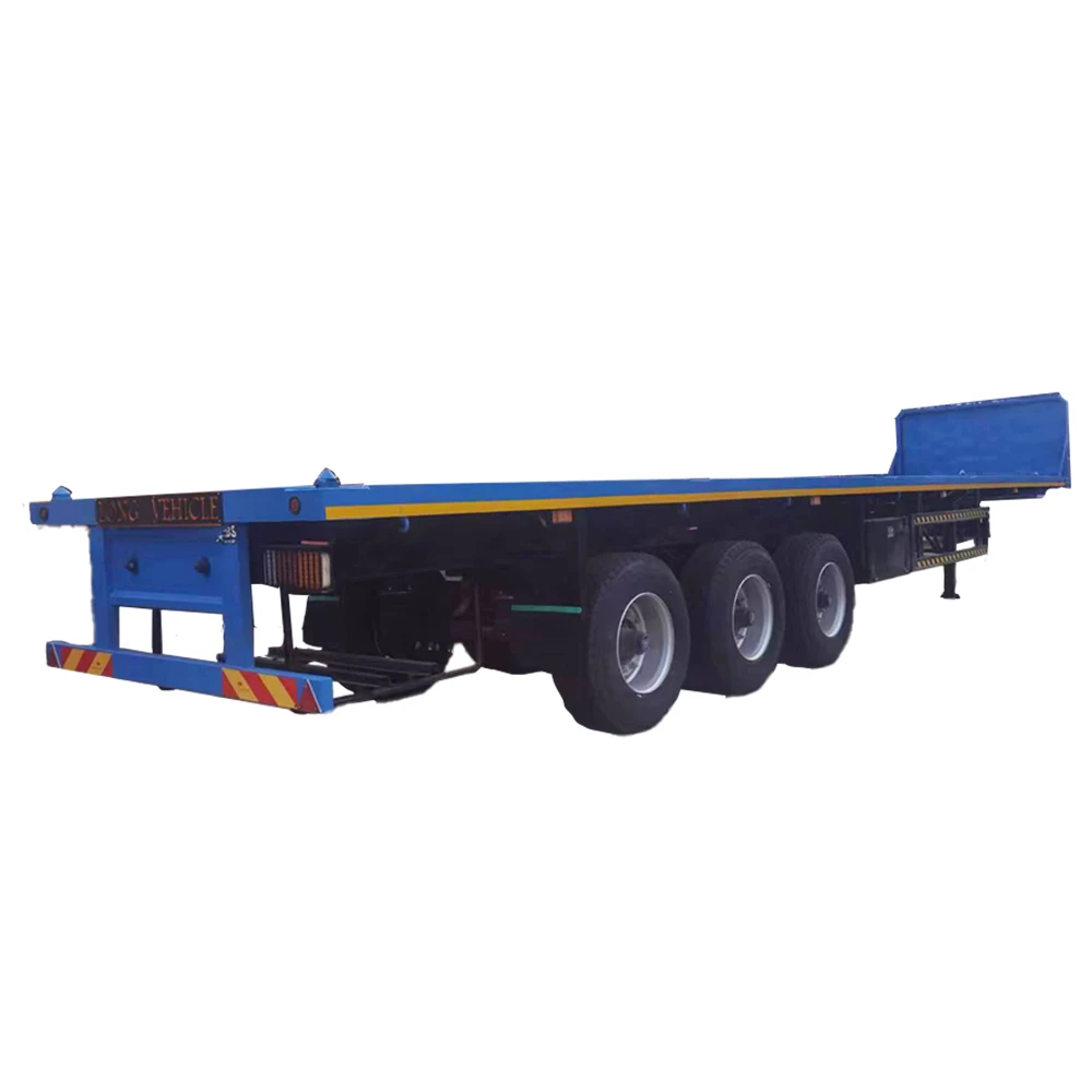 Chinese manufacturer factory Hot Sale 3 Axle 40 Ft 40ton Semi Truck Trailer Flatbed at low price
