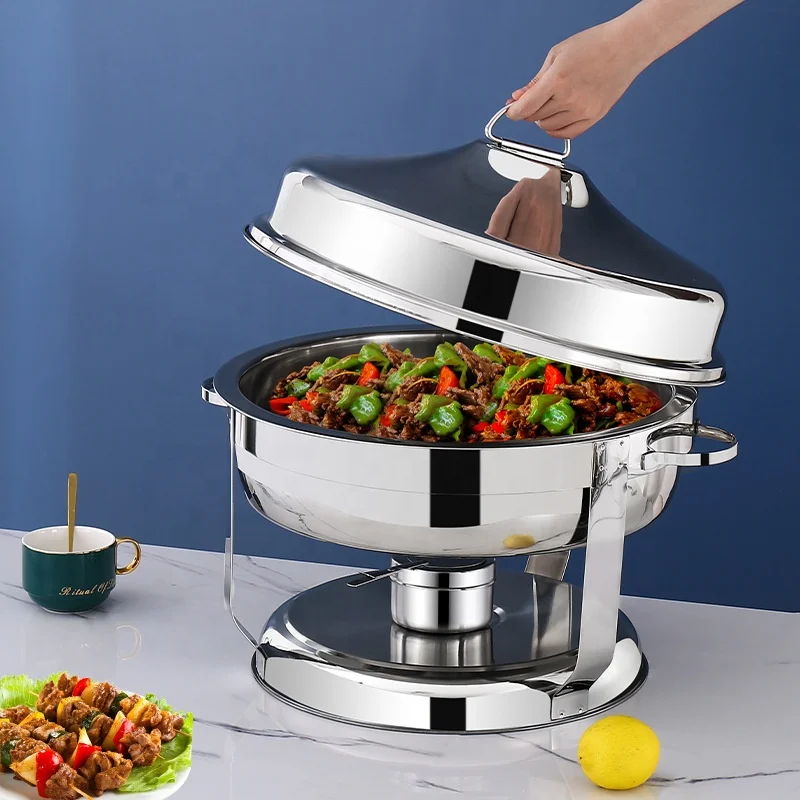 Hot Sale Chafer Buffet 9 Litre Food Warmer Stainless Steel Luxury Gold And Silver Chaffing Dish With Hanging
