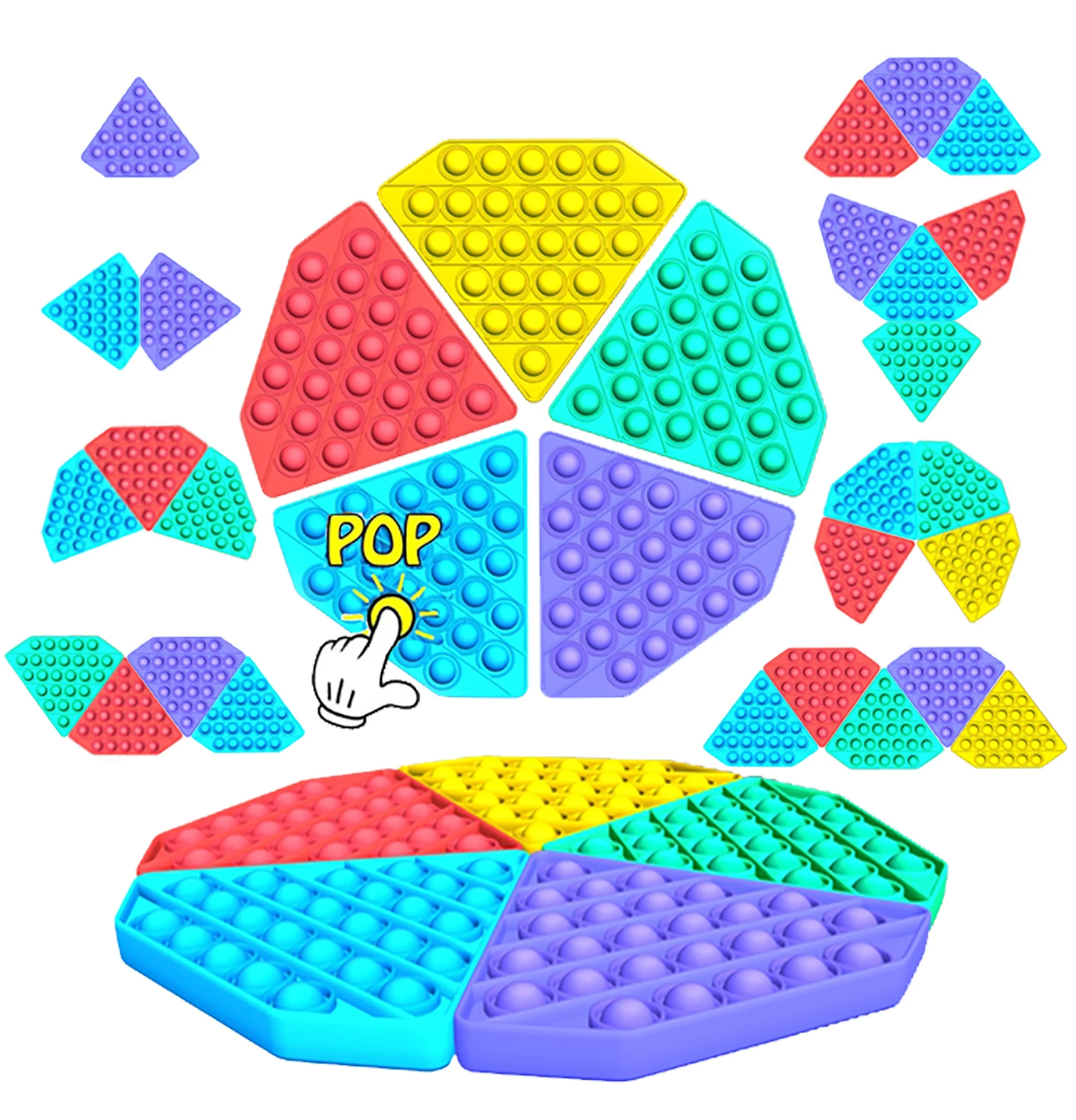
Stress Reliever Extrusion Bubble Game Educational Playing Board Pure Compression push silicone sensory fidget toy 