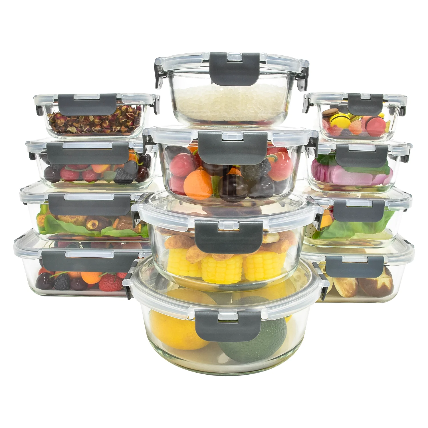 Top Sale High Borosilicate Glass Storage Food Meal Prep Containers Lunch Box With Locking Lid