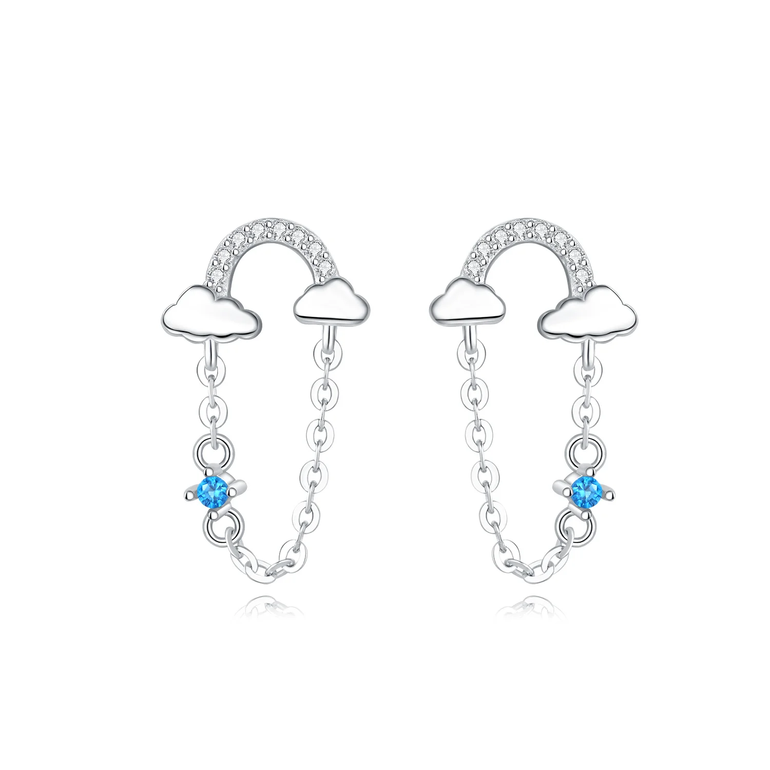 New fashion S925 Sterling Silver hoop Earrings Squirrel Bear Love Cloud Diamond drop Earrings for women gifts jewelry wholesale