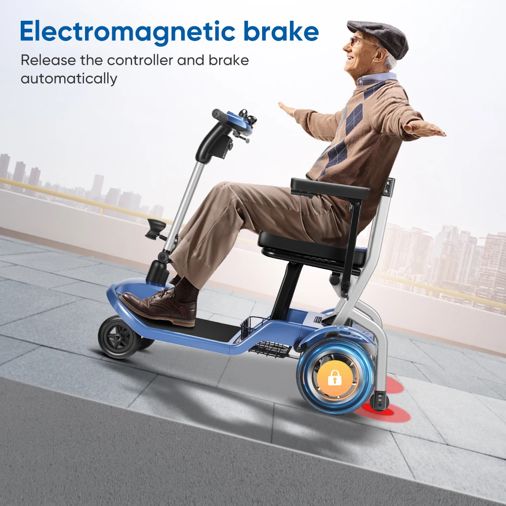 New Design 3 Wheel Portable Airlines Approved Lightweight Mobility Scooter for Seniors Disabled