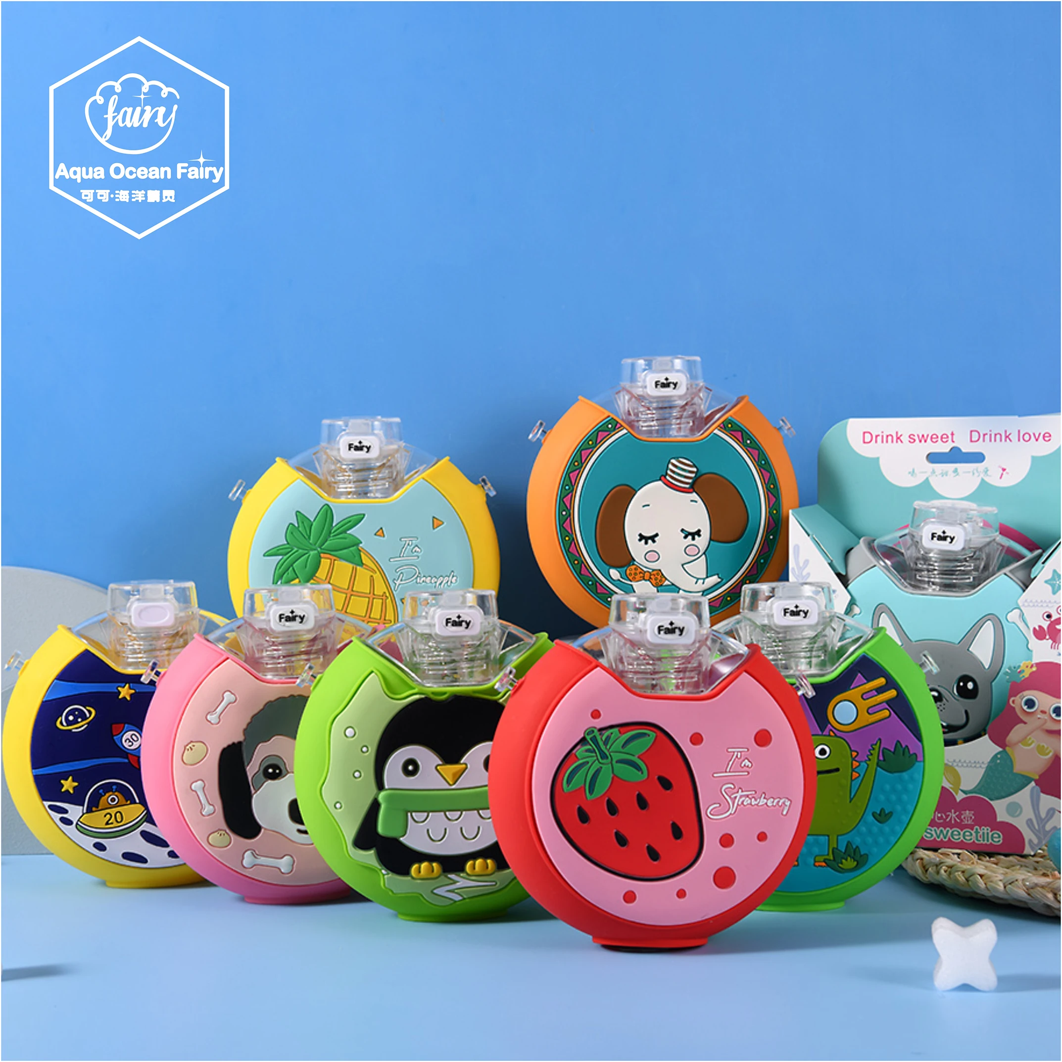 Summer Donuts Shaped Donut Shaped Water Bottle Fancy Plastic Water Bottles For Kids Children