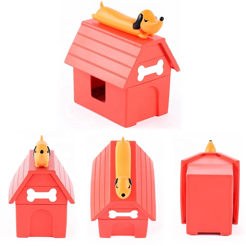 dachshund custom cartoon dog OEM multilayer plastic storage box desk organizer