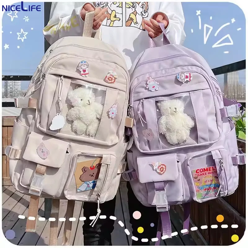2024 Wholesale Cute Kids School Backpack Multiple Styles Children Backpack With Bear Hanging Piece
