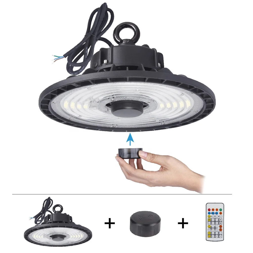 
 Factory warehouse industrial 5 years warranty 190lm/W Micowave Sensor IP65 waterproof UFO led high bay light  