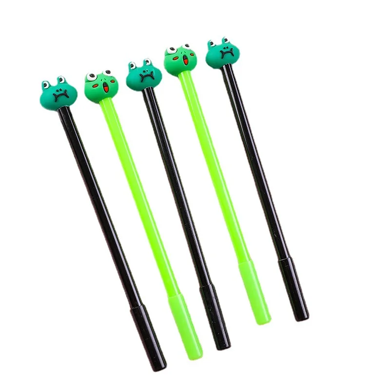 School supplies stationery 0.5mm black ink cute kawaii frog gel pen for kids