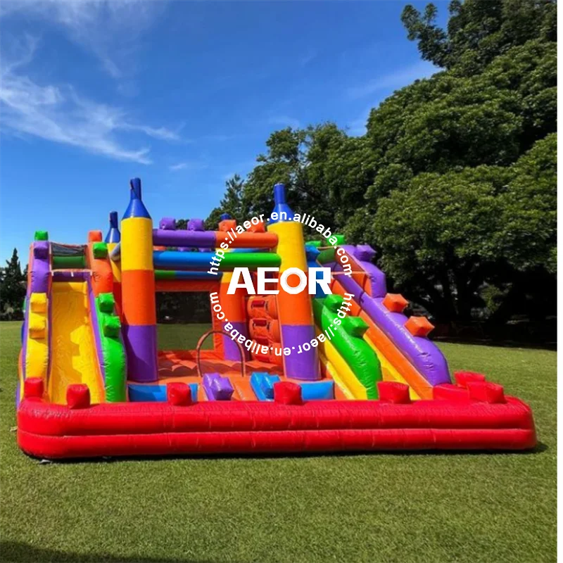 New Product Jumping Castle Double Slide Outdoor Jumping Castle With Slide And Pool Inflatable Bounce House Inflatable Castle