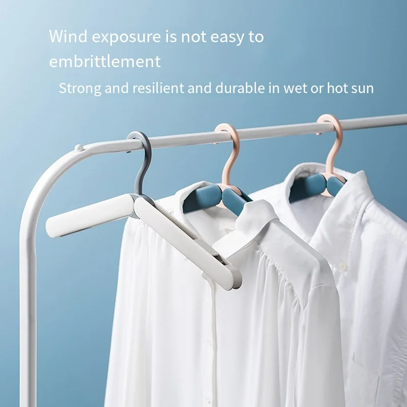 Wholesale Plastic Folding Clothes Hanger Non Slip Portable Foldable Small White Space Saving Travel With Clip