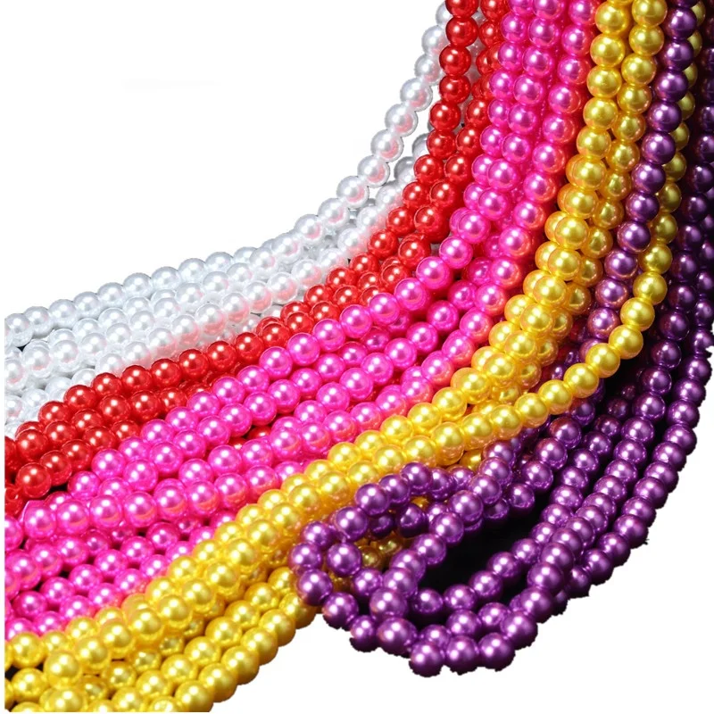 500g/bag colorful bright ABS straight hole plastic pearl beads 3mm-20mm diy round pearl beaded bag material accessories