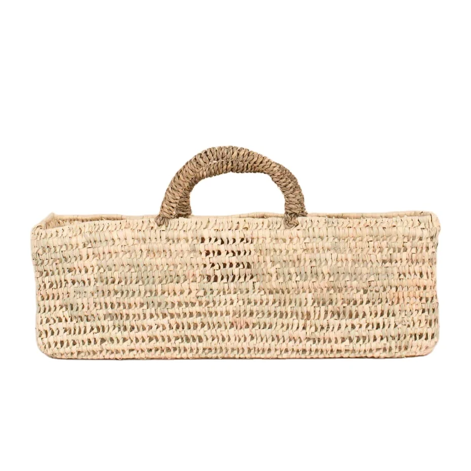 Fashionable Moroccan Vintage Summer Shopping Straw Basket with Rattan Handles Lady-Picnic Elegant Bags